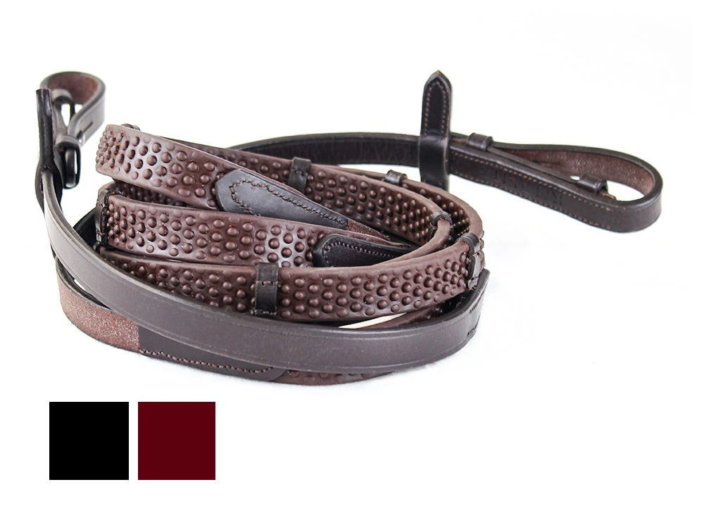 KM Elite Pro Grip Eventer Reins With Stoppers 1 KM Elite Pro Grip Eventer Reins With Stoppers