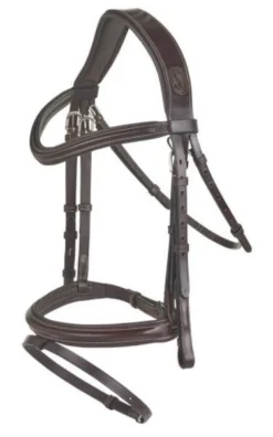 GFS Pessoa Flash Bridle With Rubber Reins -EquiGlow Shop 0011380 gfs pessoa flash bridle with rubber reins