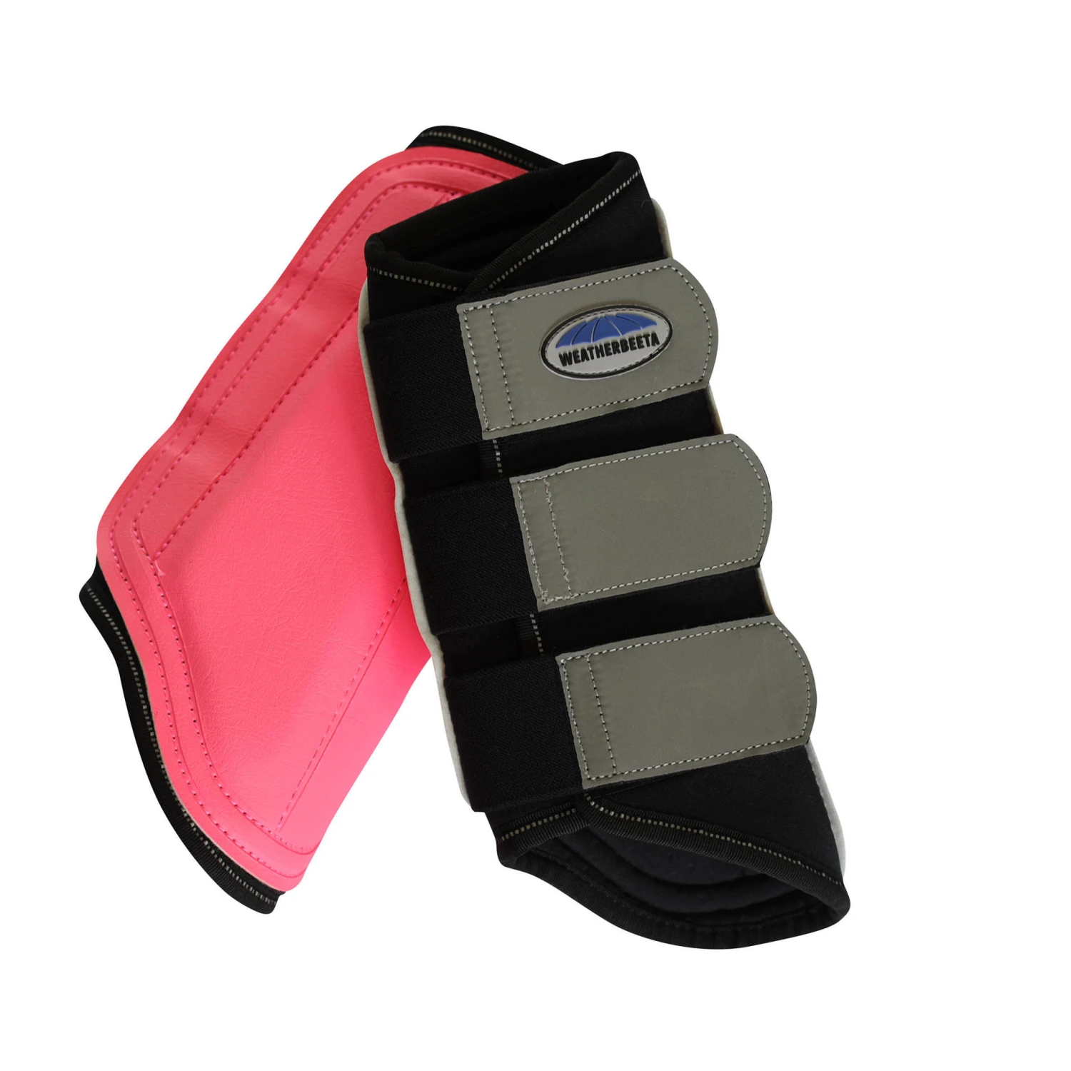 Weatherbeeta Reflective Single Lock Brushing Boots Pink/Silver 2 Weatherbeeta Reflective Single Lock Brushing Boots Pink/Silver - Image 2