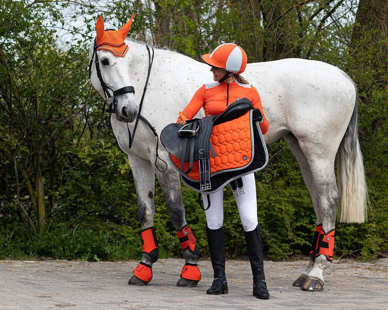 QHP Eventing Boots Front Leg Technical Orange 3 QHP Eventing Boots Front Leg Technical Orange - Image 3