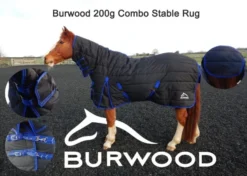 Burwood 200g Combo Quilt Stable Rug Black/Royal Blue