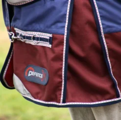 DefenceX System 450g Turnout Rug 3 In 1 Navy/Damson Red -EquiGlow Shop 0018039 defencex system 450g turnout rug 3 in 1 navydamson red