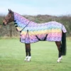 StormX Oringinal Zebra Rainbow Print Fly Rug Rainbow/Black