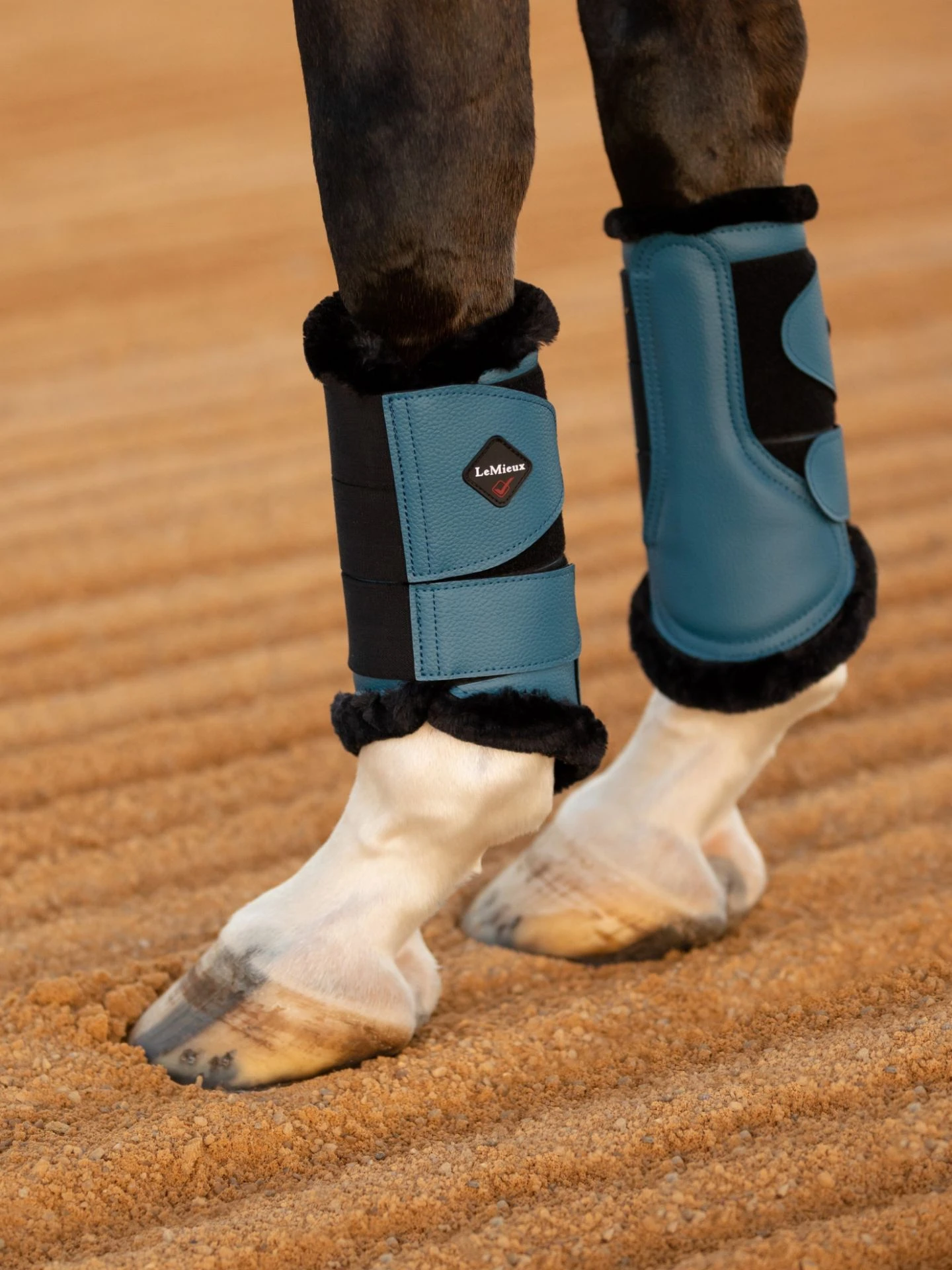 Le Mieux Fleece Lined Brushing Boots Marine 2 Le Mieux Fleece Lined Brushing Boots Marine - Image 2