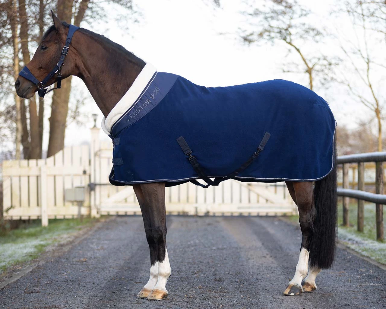 QHP Fleece Rug Gloss Navy 1 QHP Fleece Rug Gloss Navy