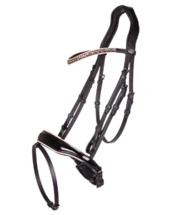 QHP Orlando Bridle Black / Beige