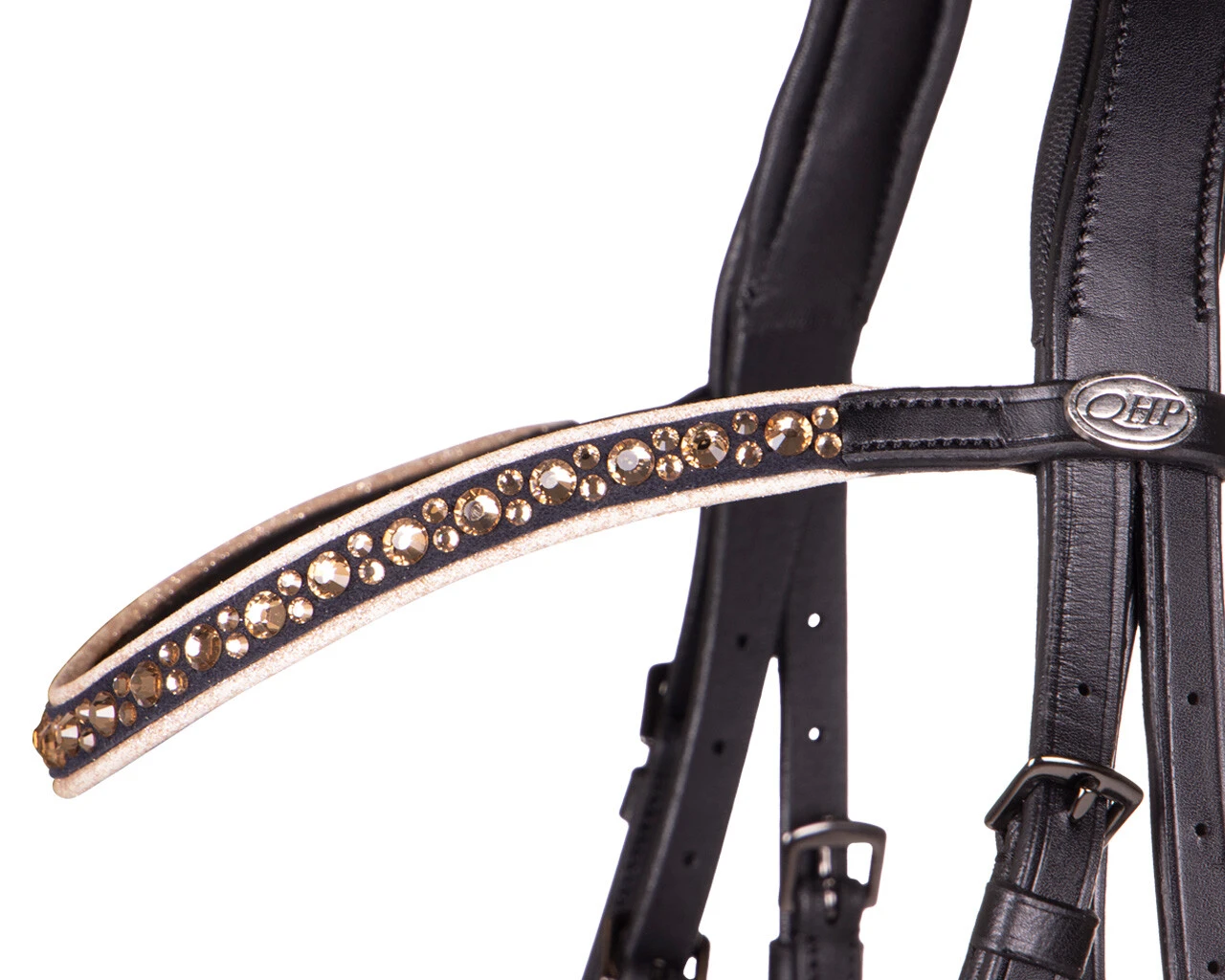 QHP Orlando Bridle Black / Beige 3 QHP Orlando Bridle Black / Beige - Image 3