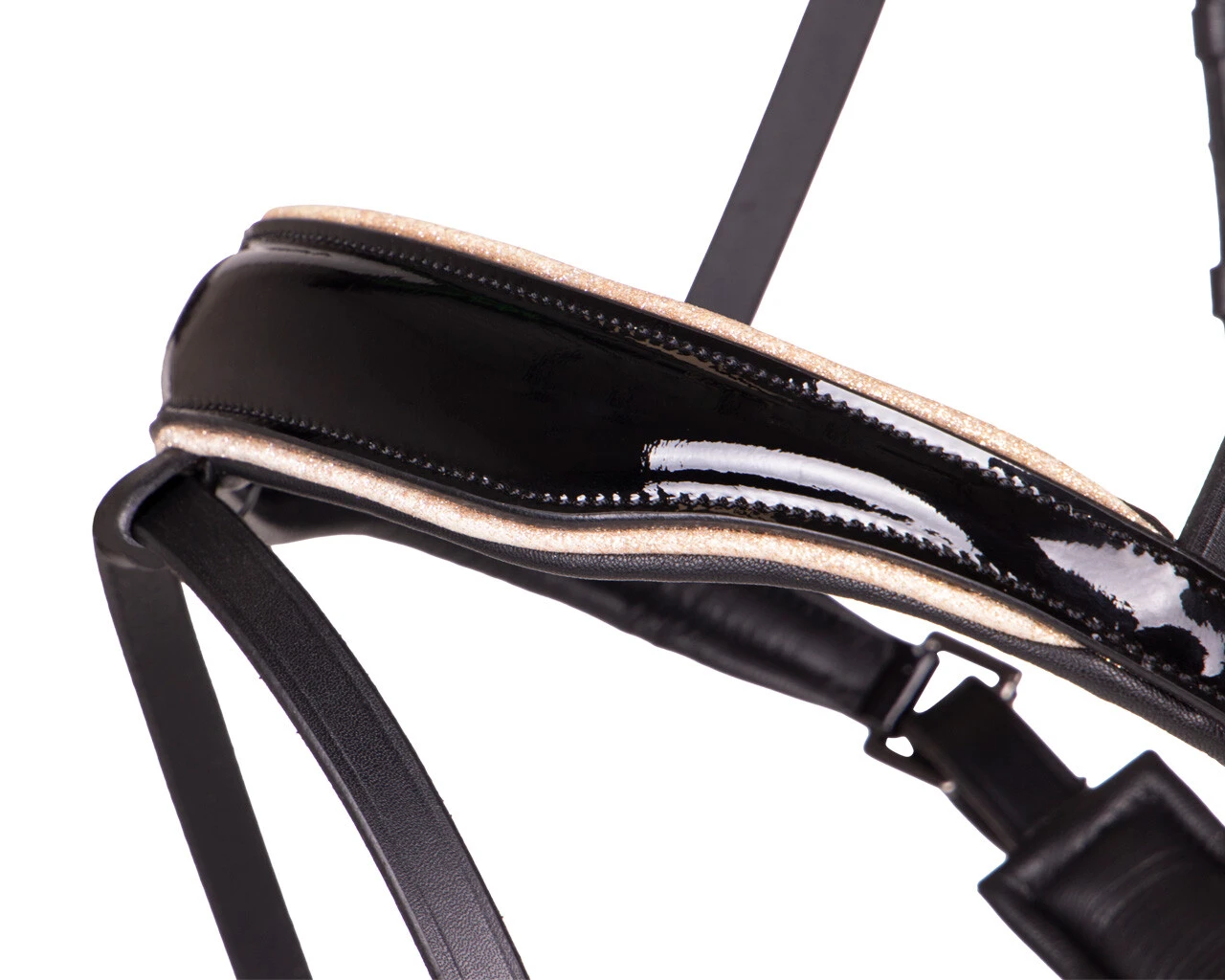 QHP Orlando Bridle Black / Beige 4 QHP Orlando Bridle Black / Beige - Image 4