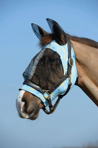 Weatherbeeta Deluxe Stretch Bug Eye Saver With Ears Seahorse Print 1 Weatherbeeta Deluxe Stretch Bug Eye Saver With Ears Seahorse Print