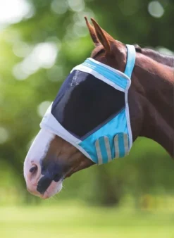 Shires Flyguard Fine Mesh Fly Mask Earless Teal